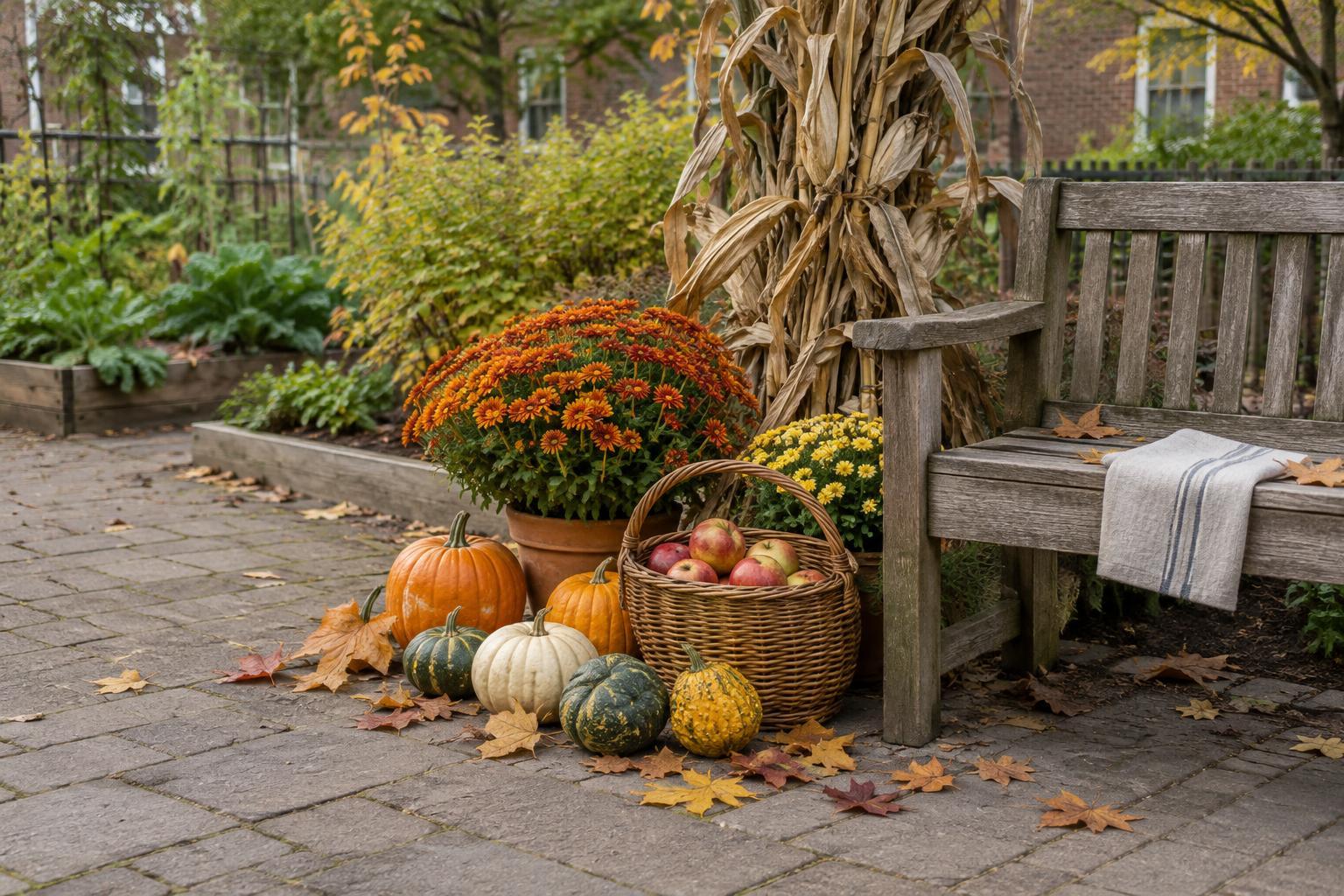 A Fall Harvest Display Made with Locally Grown and Borrowed Items